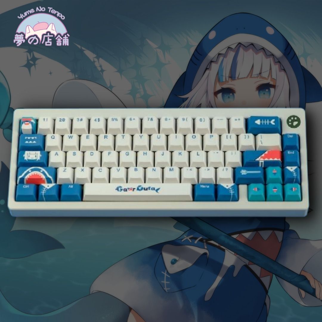 [IN STOCK] Gawr Gura Keycaps | English Keycaps | Cherry Profile | PBT ...