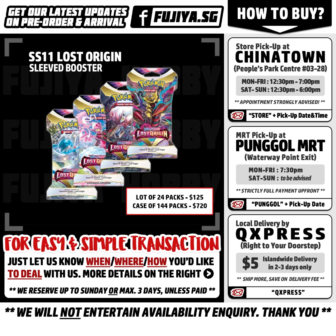 [IN-STOCK!!] Pokemon Trading Card Games TCG SS11 Lost Origin Sleeved ...