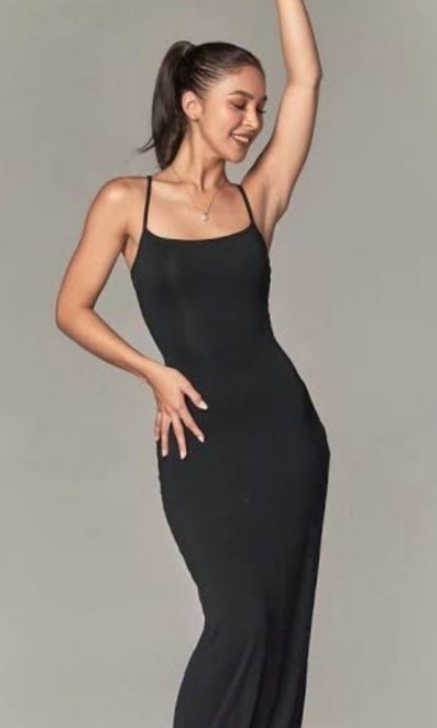 Black bodycon top maxi dress