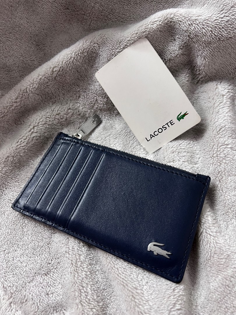 Lacoste Leather Zip Card Holder, Men's Fashion, Watches & Accessories