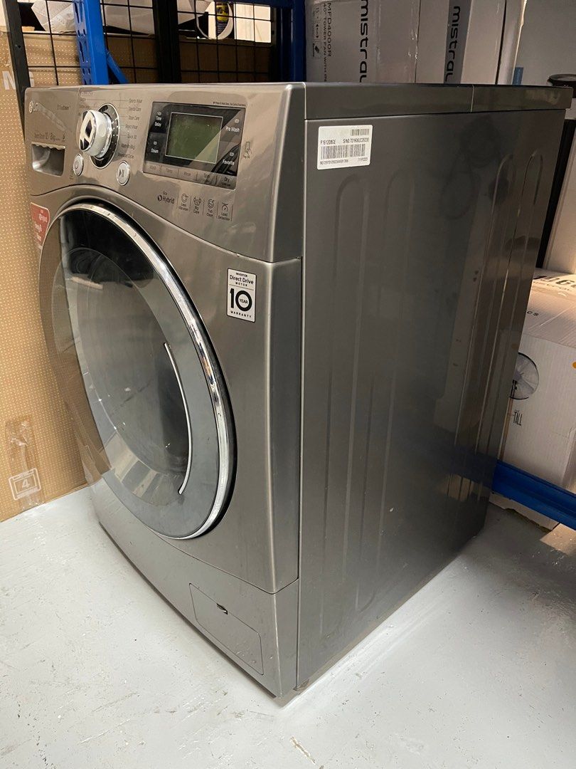 LG 12/8kg, 6 Motion Inverter Direct Drive Washer Dryer F1612DBGE, TV