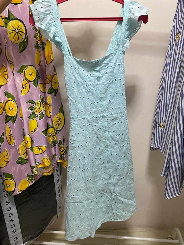 Light blue eyelet dress, Women's Fashion, Dresses & Sets, Dresses on