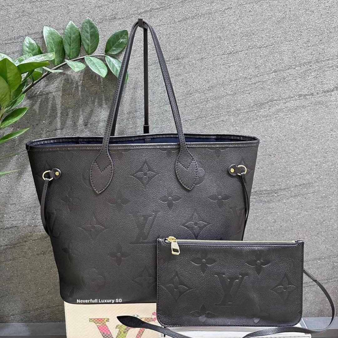 LV Neverfull MM Monogram empreinte leather , Luxury, Bags & Wallets on  Carousell