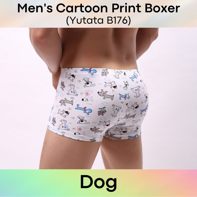 Cotton underwear brief with dog print