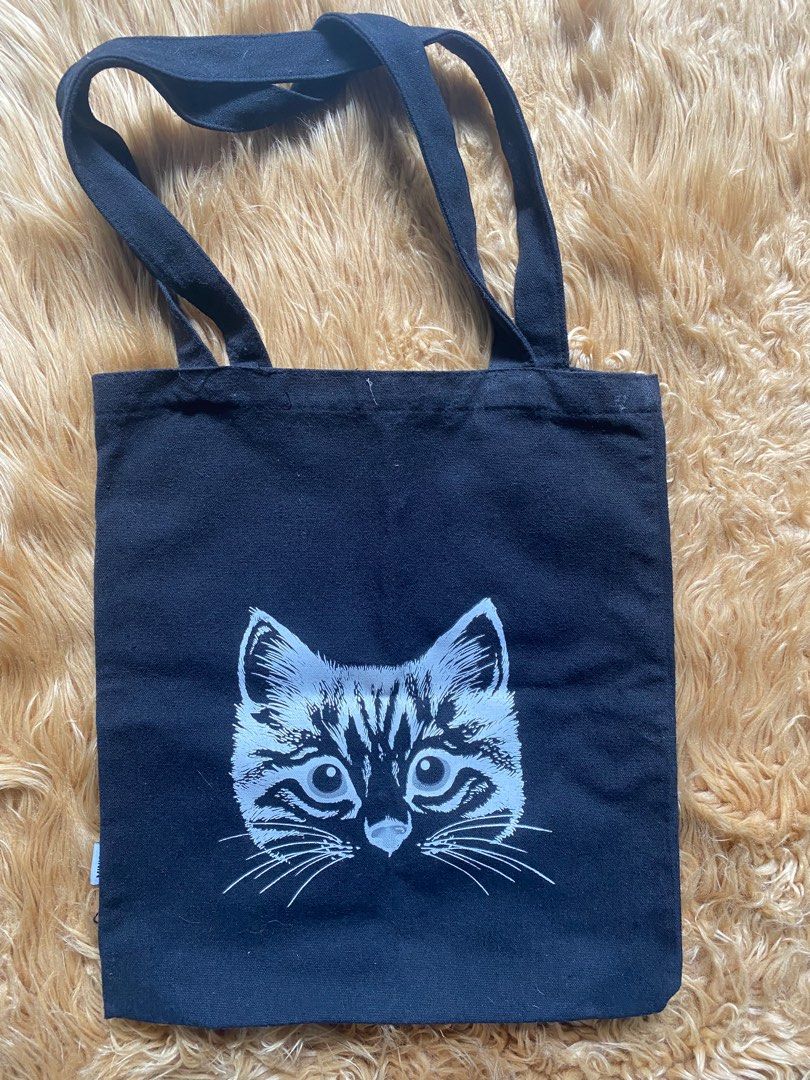 Tote Bag Canvas Miniso motif kucing