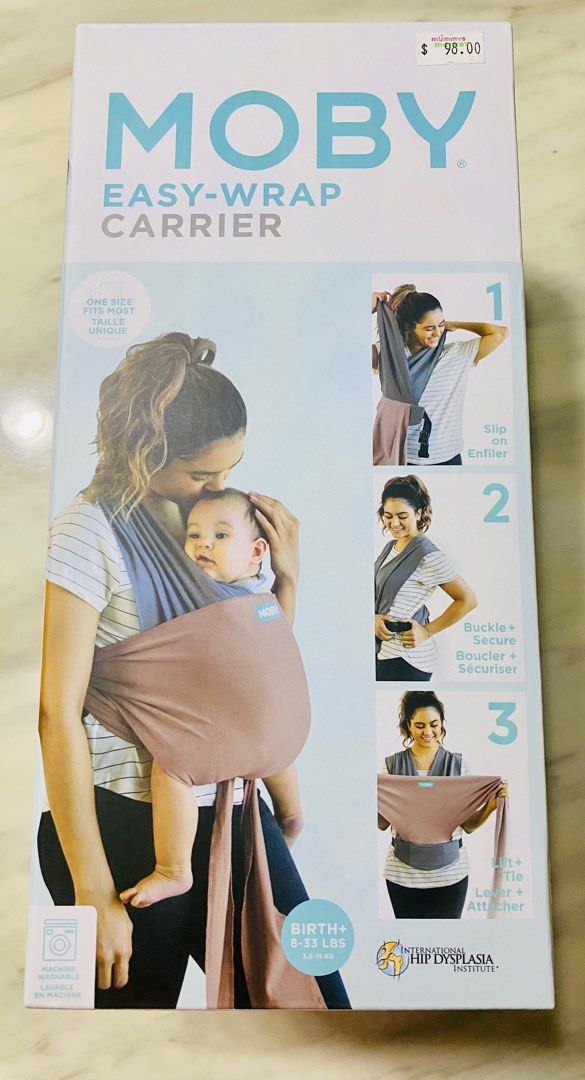 Moby easy wrap carrier with its Box, Babies & Kids, Going Out, Carriers