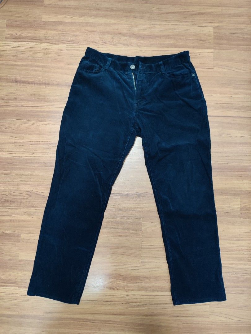 NAVY BLUE CORDUROY PANTS, Men's Fashion, Bottoms, Trousers on Carousell