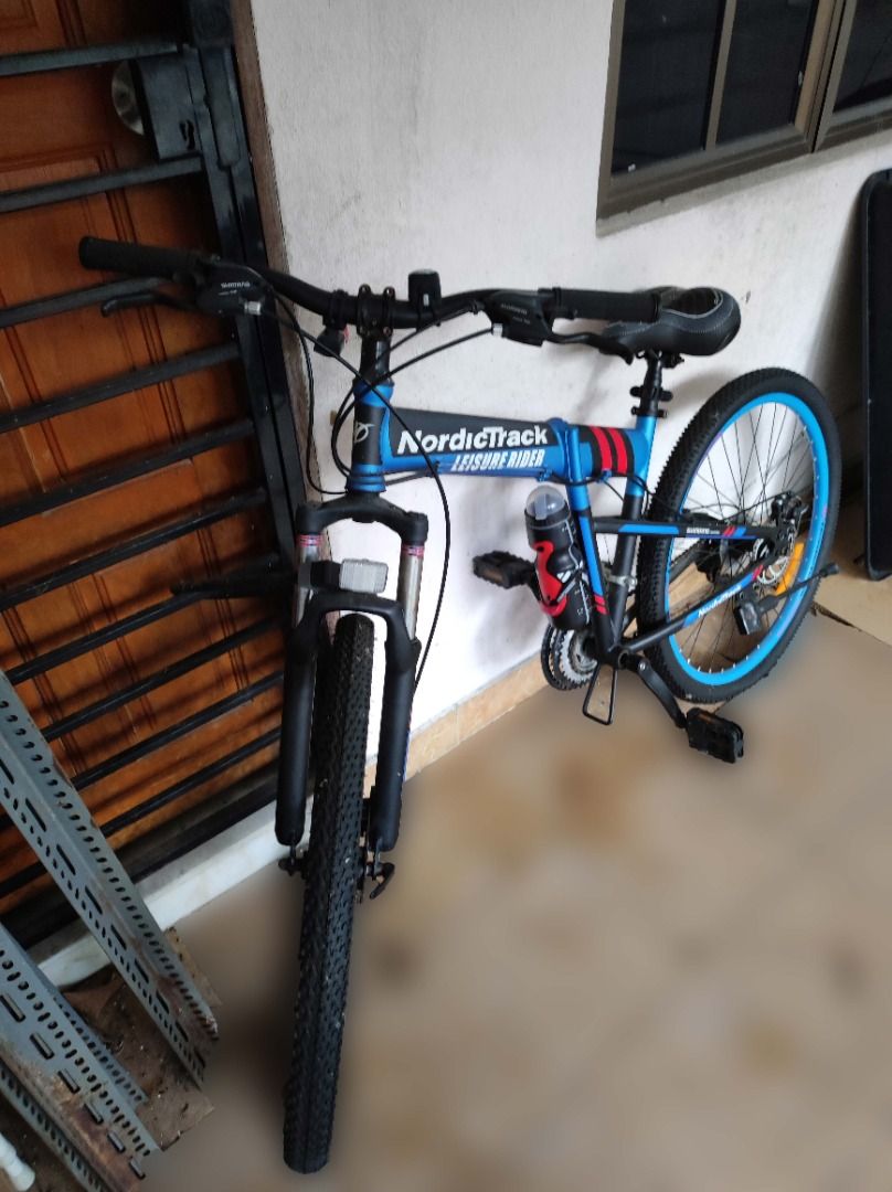 Nordictrack folding hot sale bike 26 blue