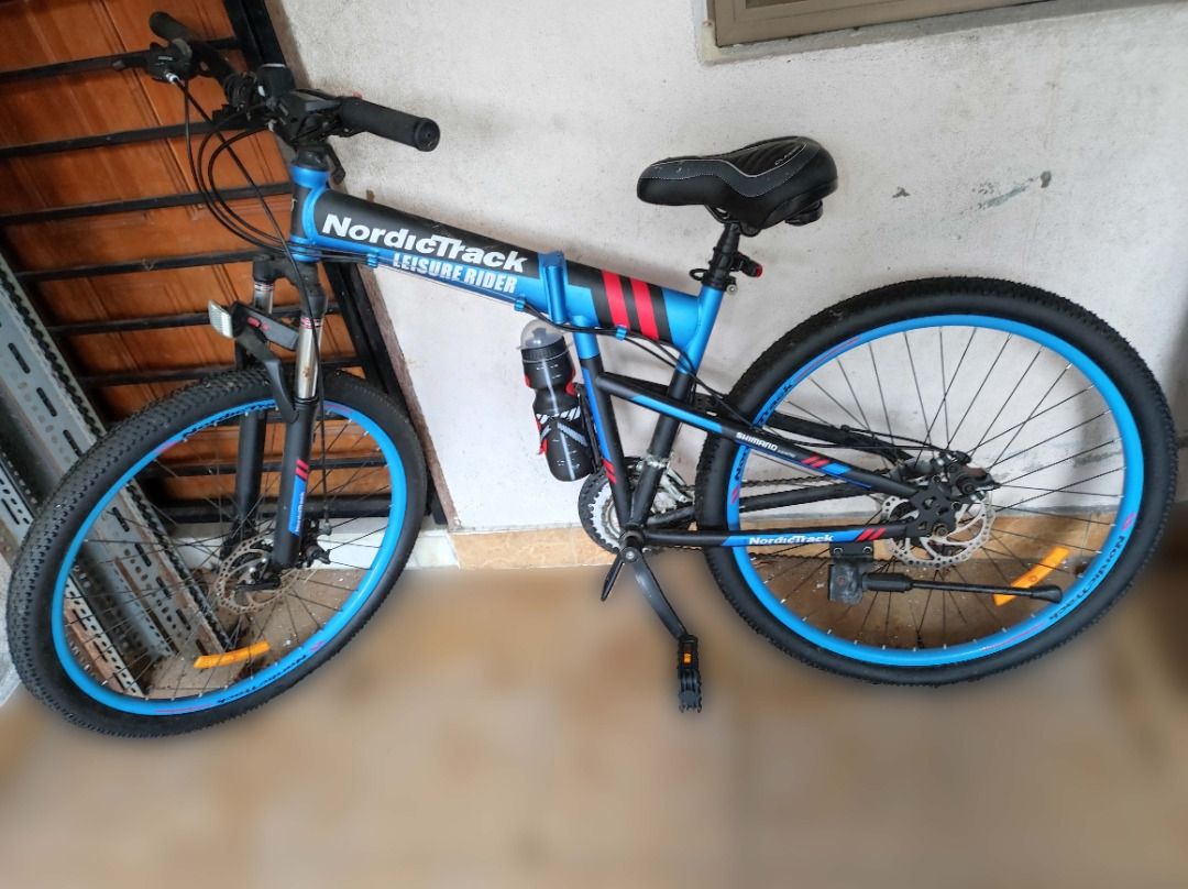 Nordictrack folding bike 2025 26 blue