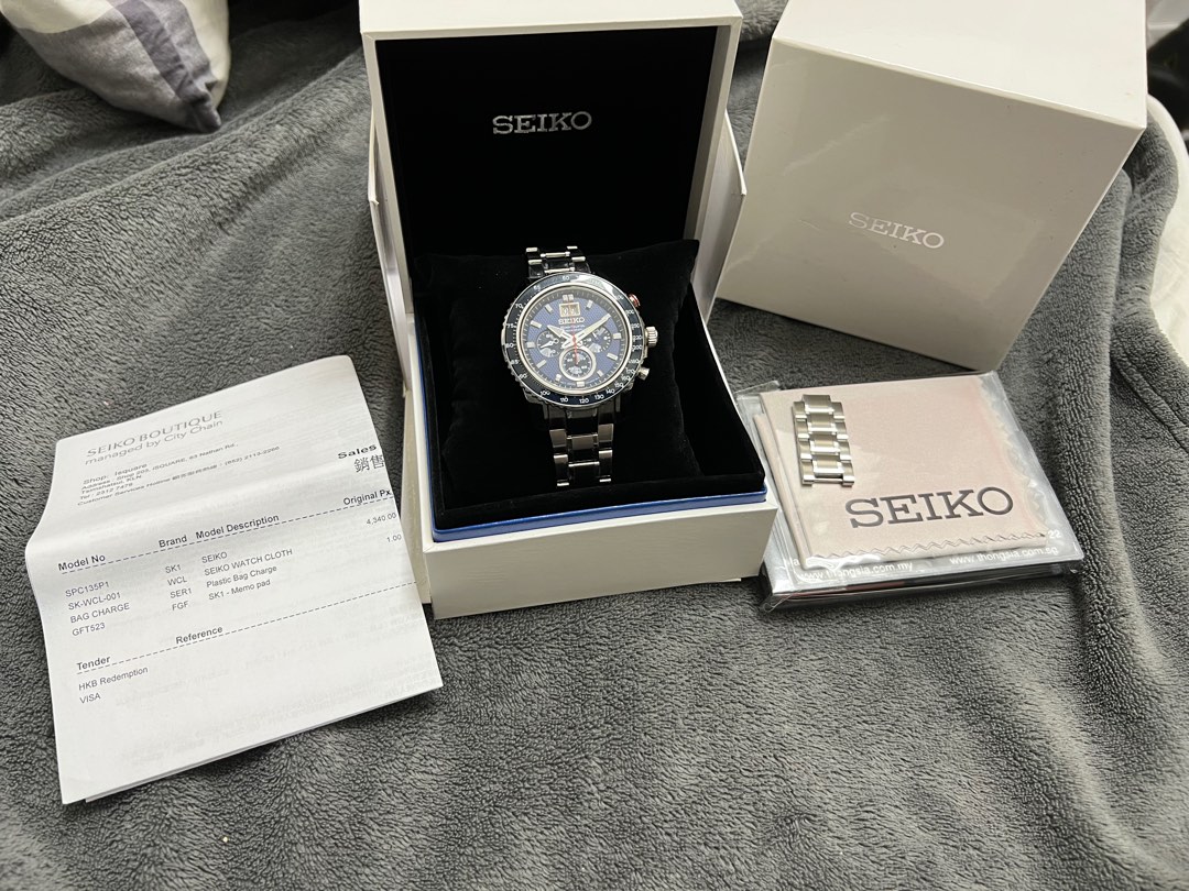 Original receipt Seiko Men s Watch SPC135P1 Sportura Chronograph