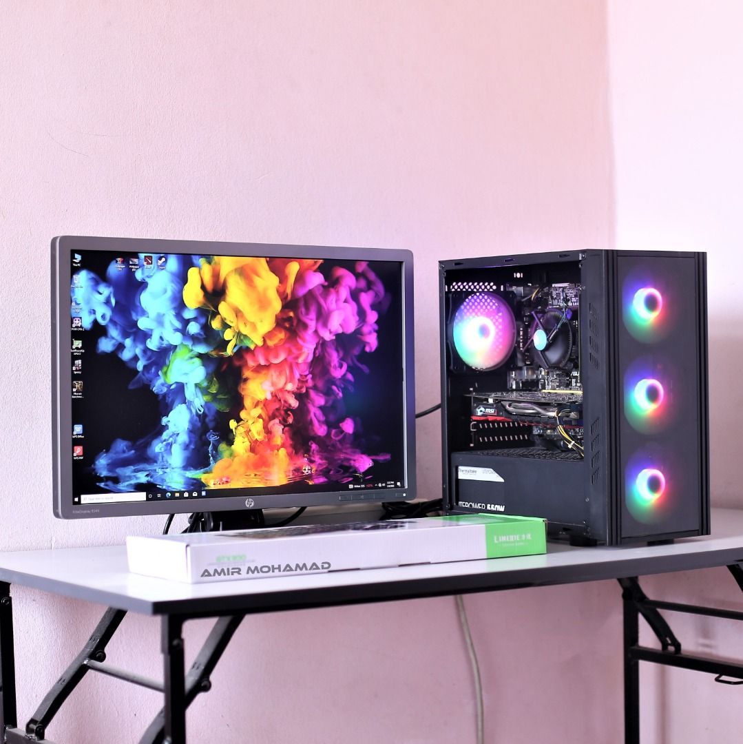 PC GAMING FULLSET i5 4440 RX 570 FREE HP 24
