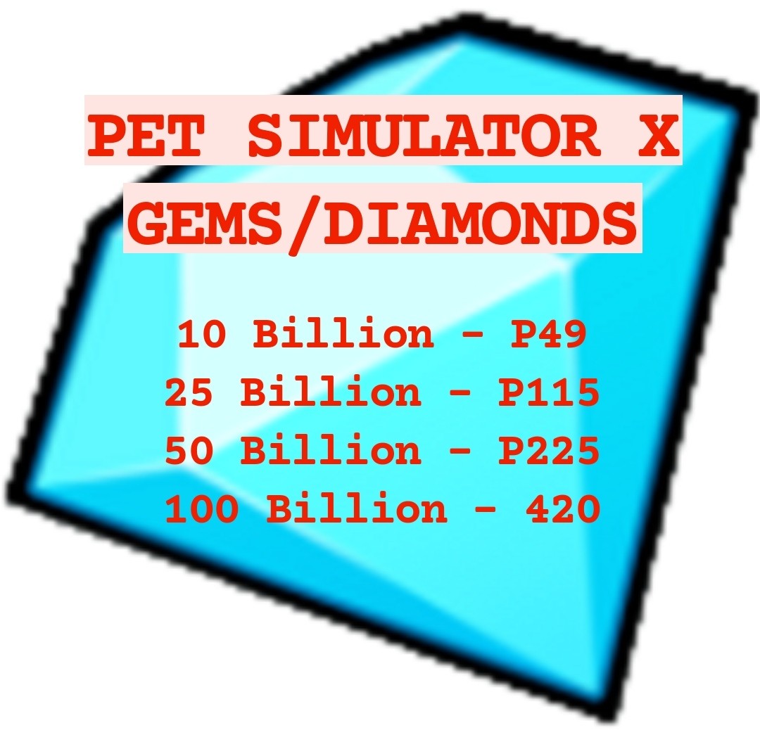 Roblox Pet Sim X Gems/Diamonds Shop 25B-10T Gems, Pet Simulator X, PSX, Cheap