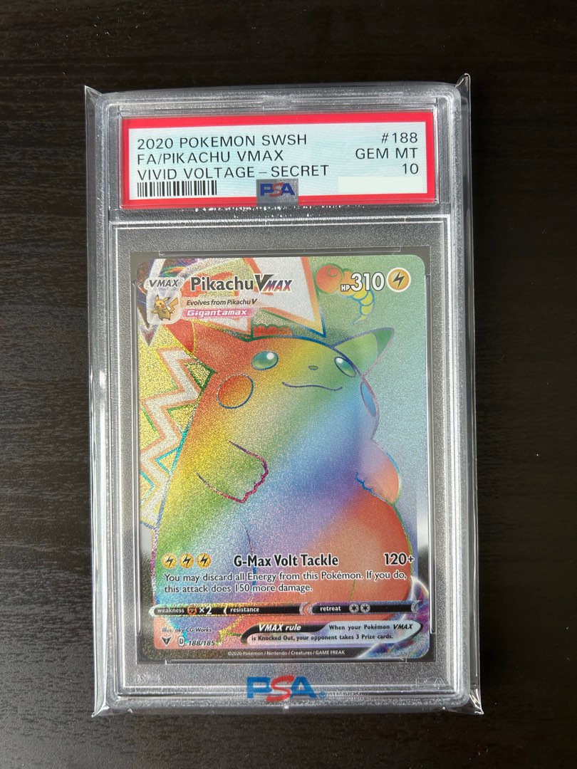 Pikachu VMAX rainbow vivid voltage PSA 10, Hobbies & Toys, Toys