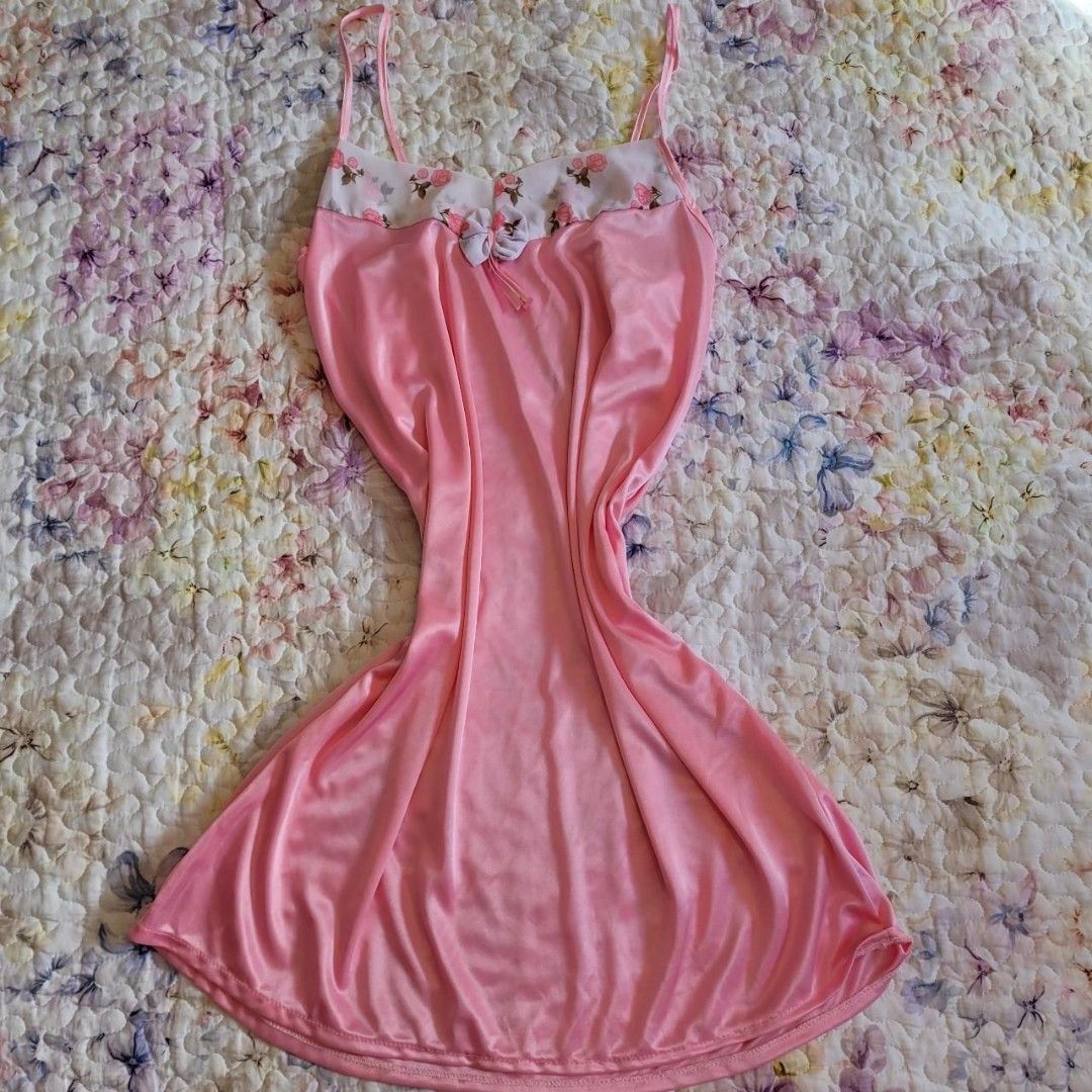 Pink sheer slip dress, Women's Fashion, Clothes on Carousell