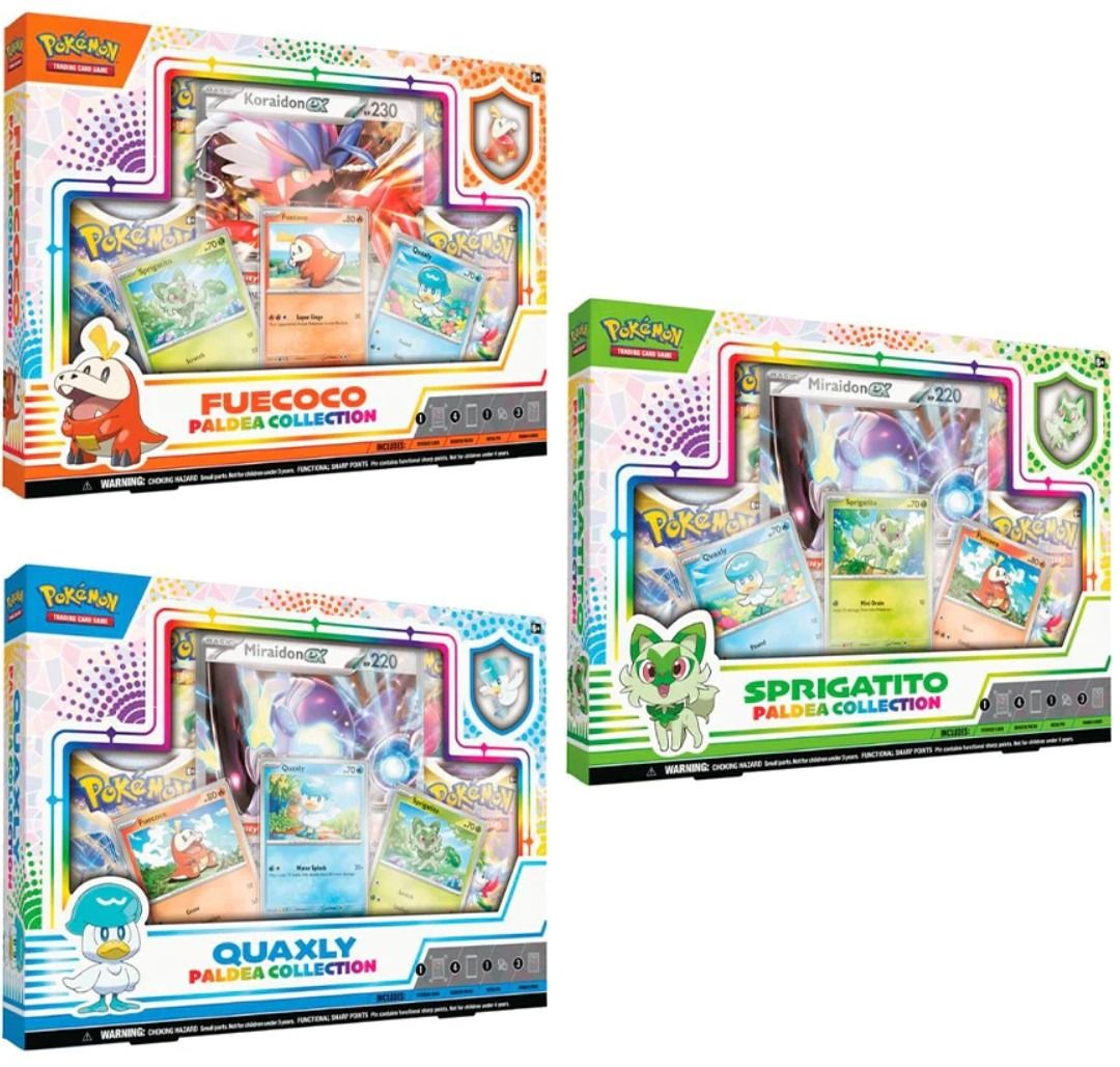 Pokemon TCG Paldea collections (Sprigatito / Fuecoco, / Quaxly) JAN 2023 Preview Box, Hobbies