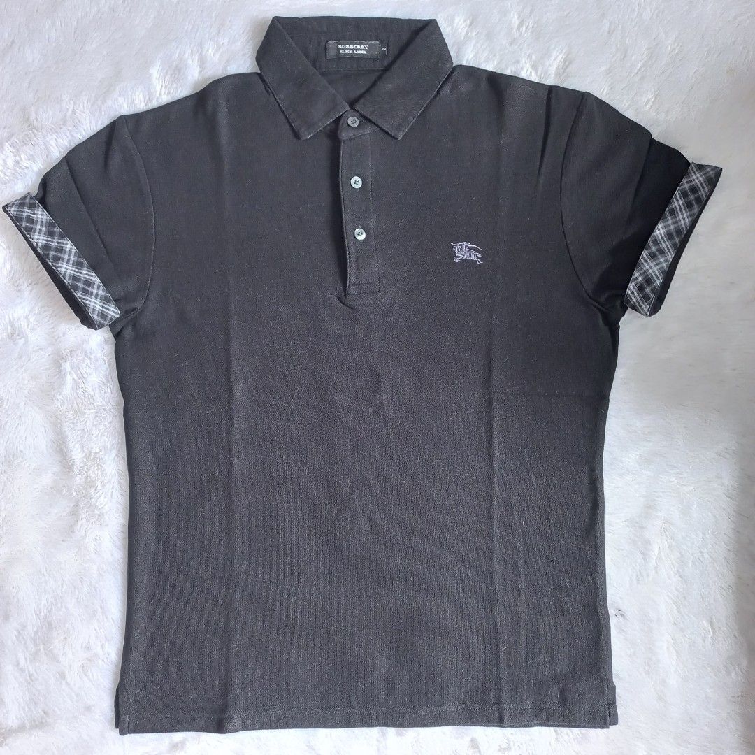 Carousell Burberry T Shirt Xl Polo Burberry Black Label Hitam