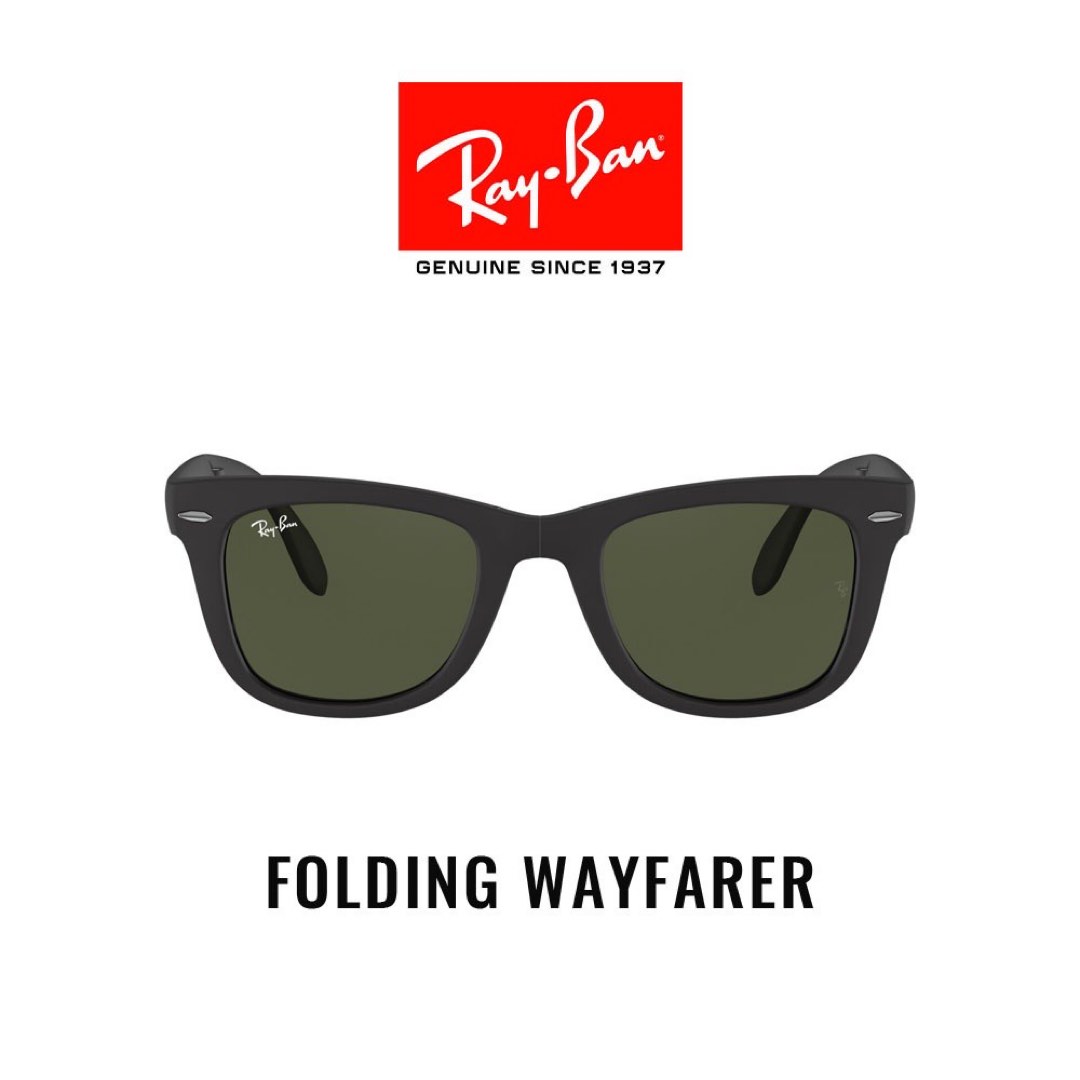 RayBan folding wayfarer RB4105, Men's Fashion, Watches & Accessories