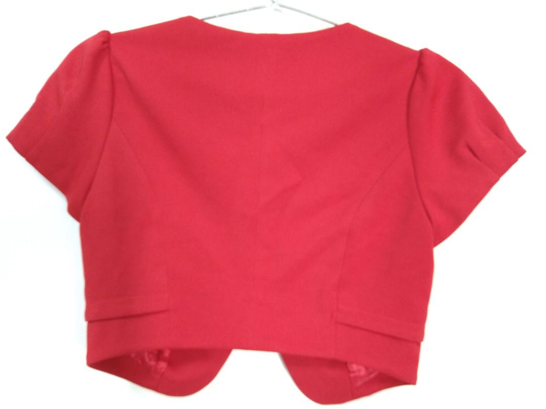Red cropped jacket shop