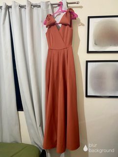 Rust Long Dress with Pockets