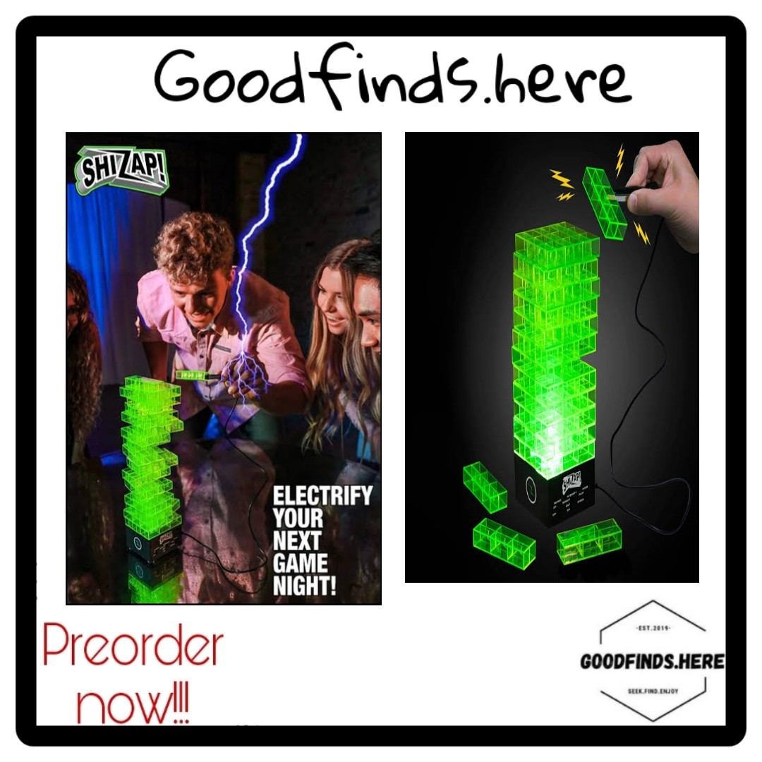 ShiZap! The Energized Stacking Block Game - Electric Shocking Light Up  Tumble Tower Preorder