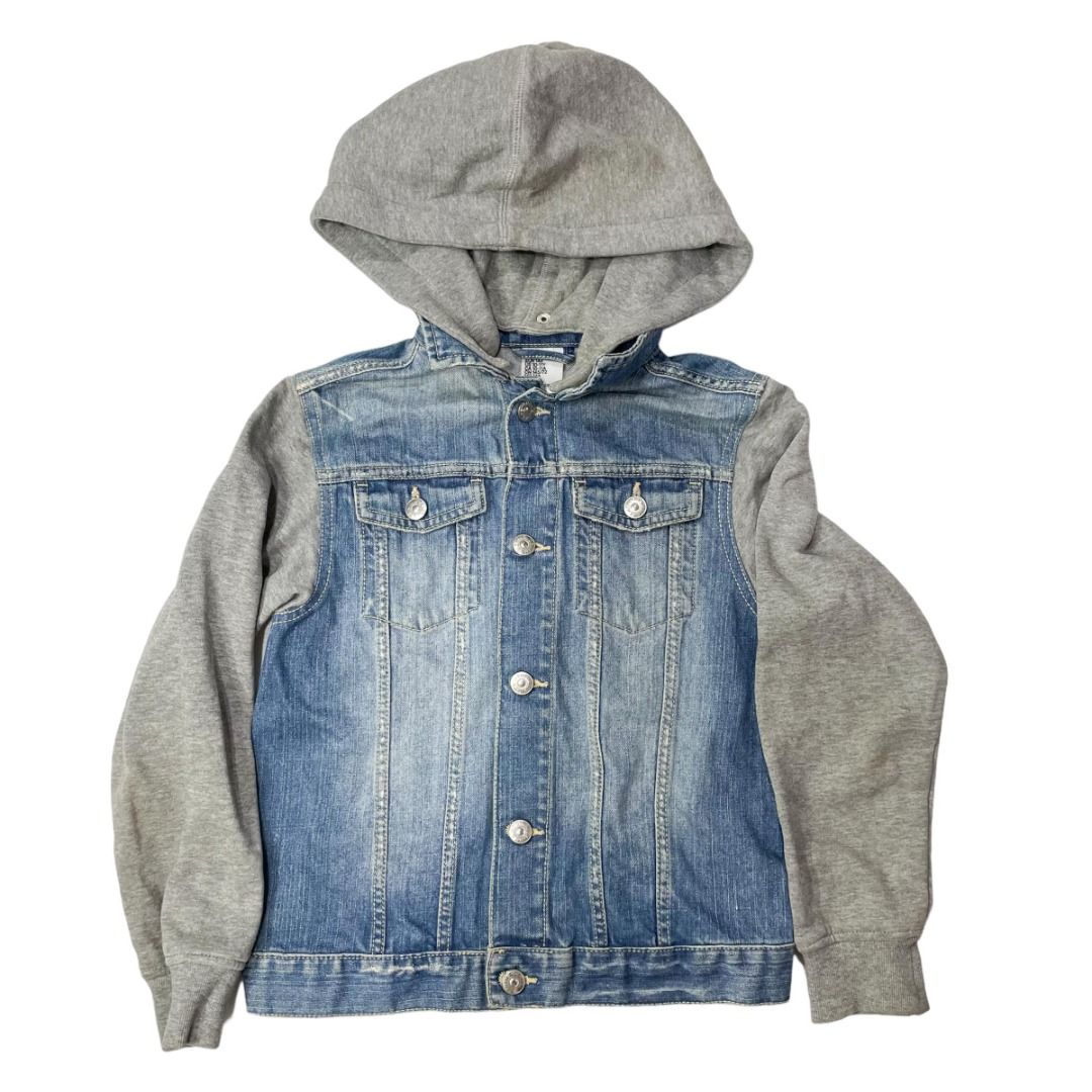 Size 10 11 H M Boys Denim Jacket with Hoodie