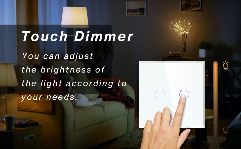 Interruttore Dimmer Touch BENEXMART WiFi Compatibile Con Alexa E Google Home - Controllo Da App E Timer