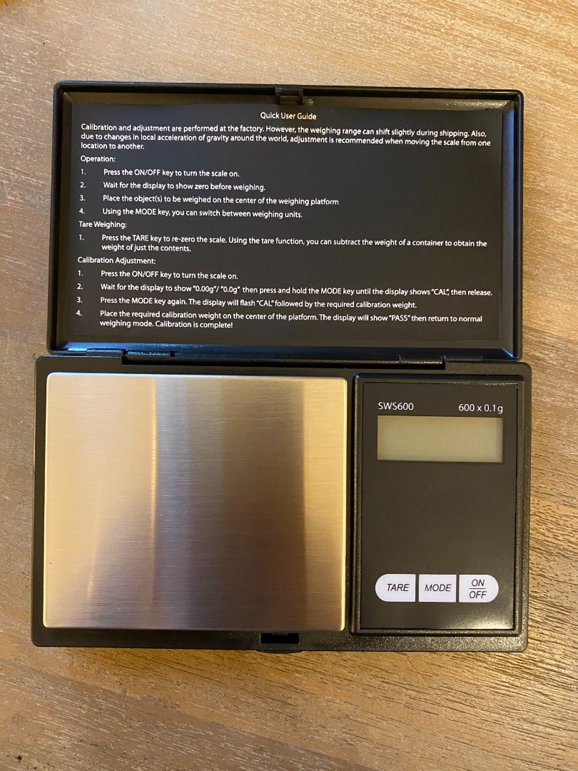 Smart Weigh Digital Pocket Gram Scale, 600g x 0.1g Digital Gram Scale