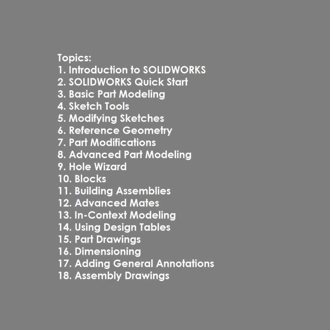 SOLIDWORKS 2021 - Essential Training (Category: Textbooks) located in Balanga. Submitted by caerus8 (Listing ID 1207773607, Image 2). Description: Download and learn offline anytime and anywhere. SOLIDWORKS is the premier product-design software—enabling you to deliver innovative solutions to market faster. In this course, Gabriel Corbett teaches you how to build ready-to-manufacture parts and assemblies as well as detailed drawings and itemized 