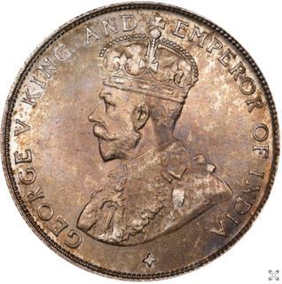 SUPER RARE STRAITS SETTLEMENTS 1920 HALF DOLLAR Silver Coin