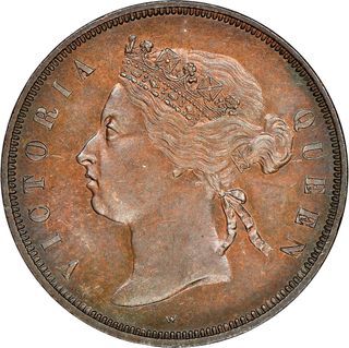 SUPER RARE STRAITS SETTLEMENTS QUEEN VICTORIA ONE CENT 1847 MALAYA COIN