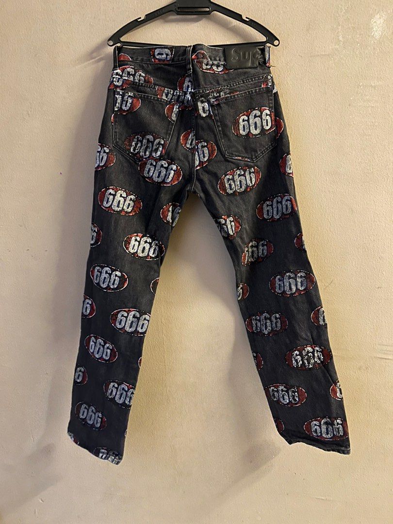 Supreme 666 Jeans, Men's Fashion, Bottoms, Jeans on Carousell