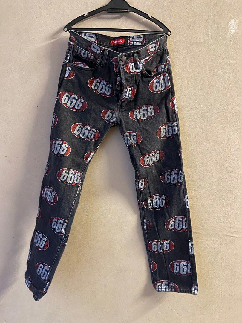 Supreme 666 denim jeans pants black 32 | centroclinicoaveiro.pt