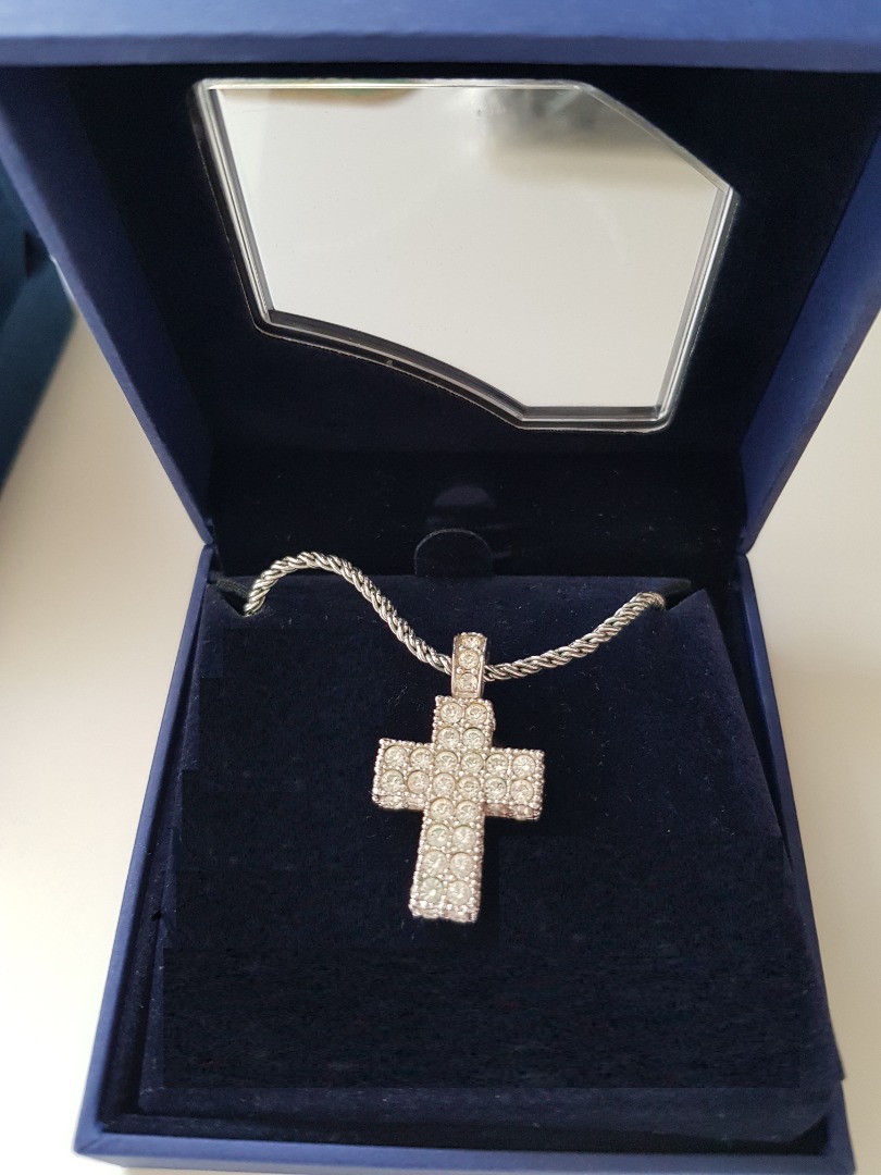 Swarovski crystal cross necklace large deals