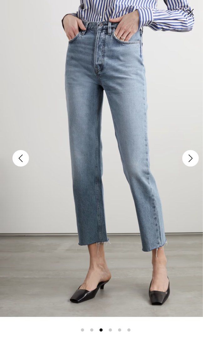 Frayed straight best sale leg jeans