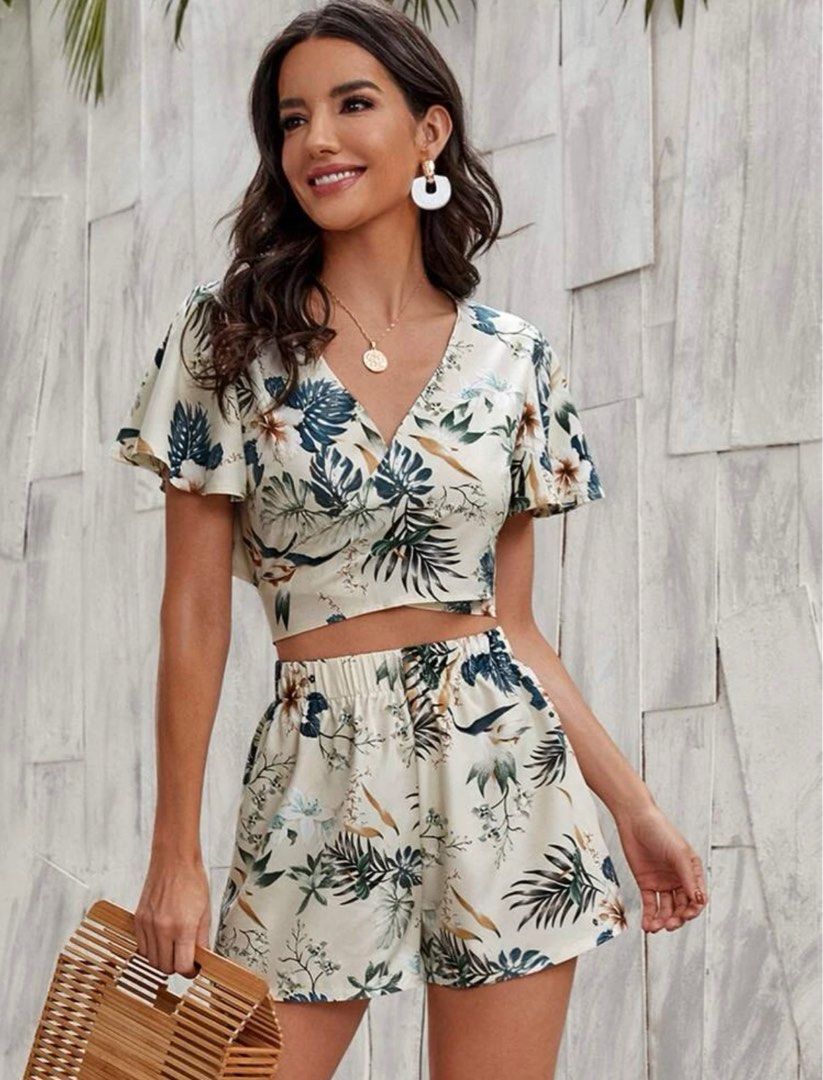 Two Piece Floral Romper Women s Fashion Dresses Sets Sets or
