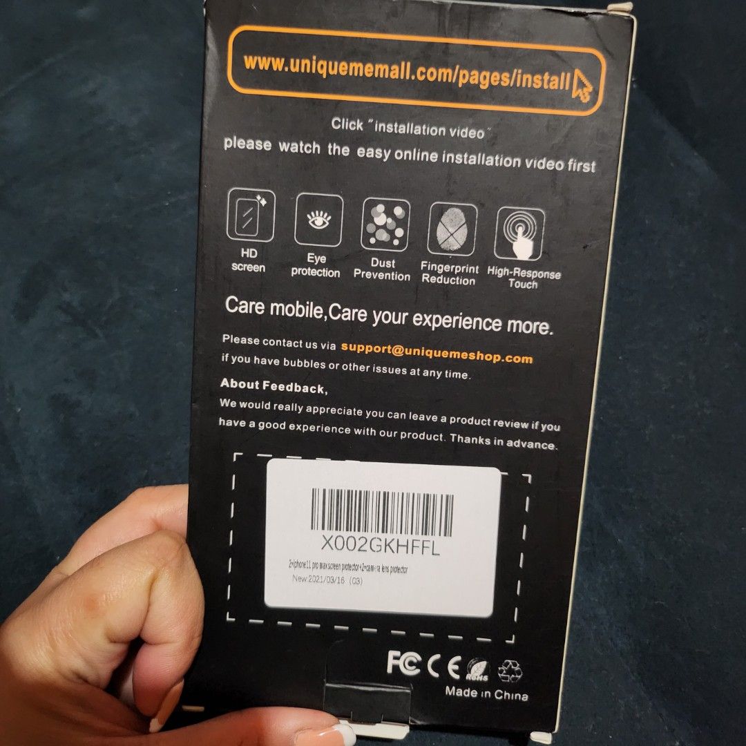 UniqueMe 2pcs Screen Protector for iPhone 11 Pro Max (Category: Other Mobile & Gadget Accessories) located in Malasiqui. Submitted by peachyminime (Listing ID 1207972193, Image 3). Description: UniqueMe 2pcs Screen Protector for iPhone 11 Pro Max - unused; opened only to check - complete inclusions - very good quality - bought from TEXAS rfs: given to me as a gift, incorrect model bought.
