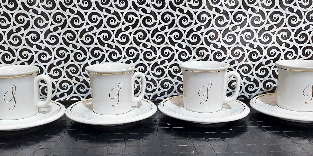Vintage ACF Italian Demitasse Espresso Cups with Saucer, Furniture