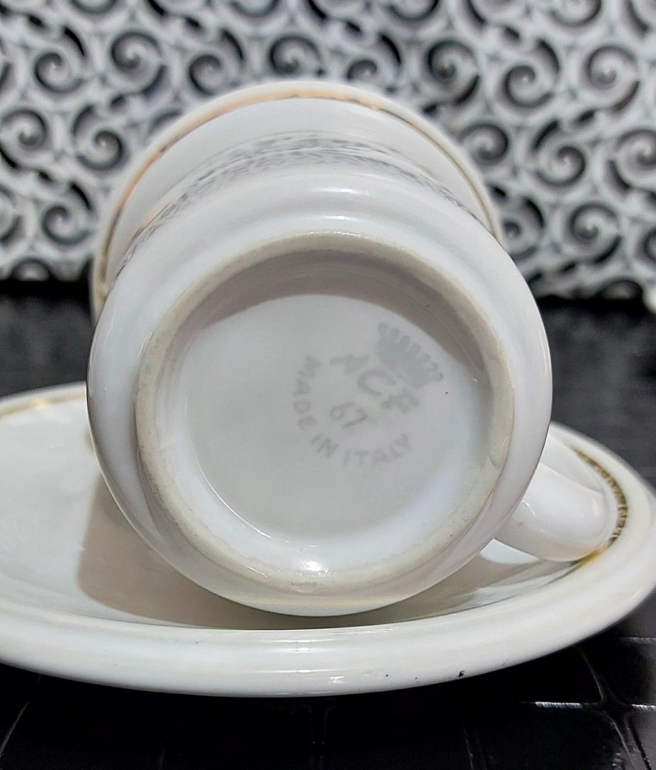 Vintage ACF Italian Demitasse Espresso Cups with Saucer, Furniture