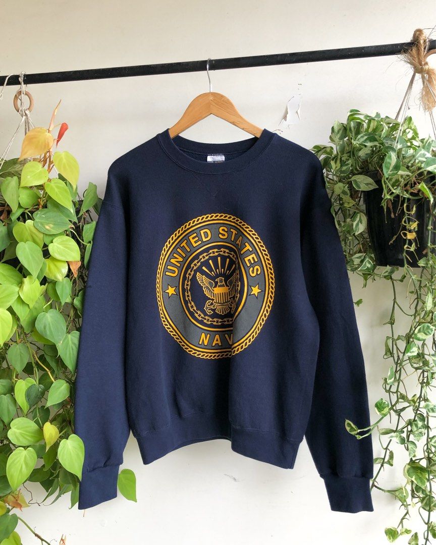 Vintage US Navy Crewneck, Men's Fashion, Coats, Jackets and Outerwear ...