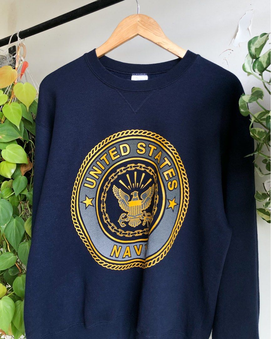 Vintage US Navy Crewneck, Men's Fashion, Coats, Jackets and Outerwear ...