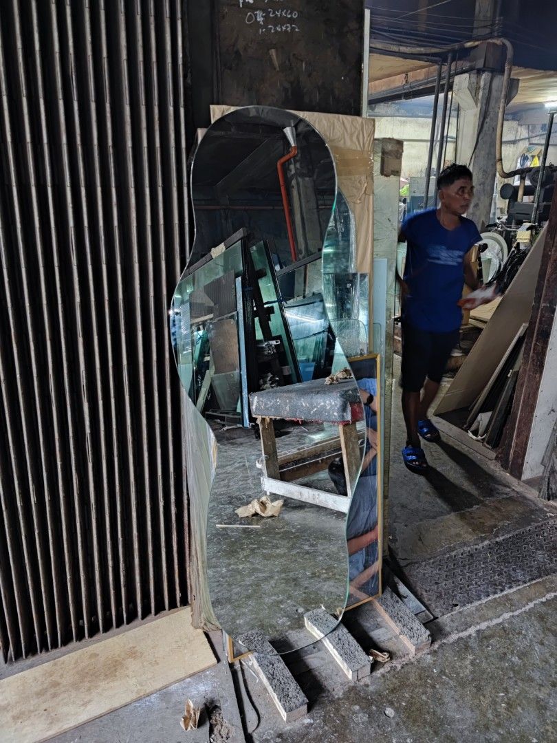 Wavy Mirror (Category: Mirrors) located in Malabon City. Submitted by mirrors.ph (Listing ID 1207883625, Image 2). Description: Wavy mirror using 6mm thick copper free mirror polished edges Size: 2ft x 5.5ft P1920 Customize sizes and shapes are welcome..