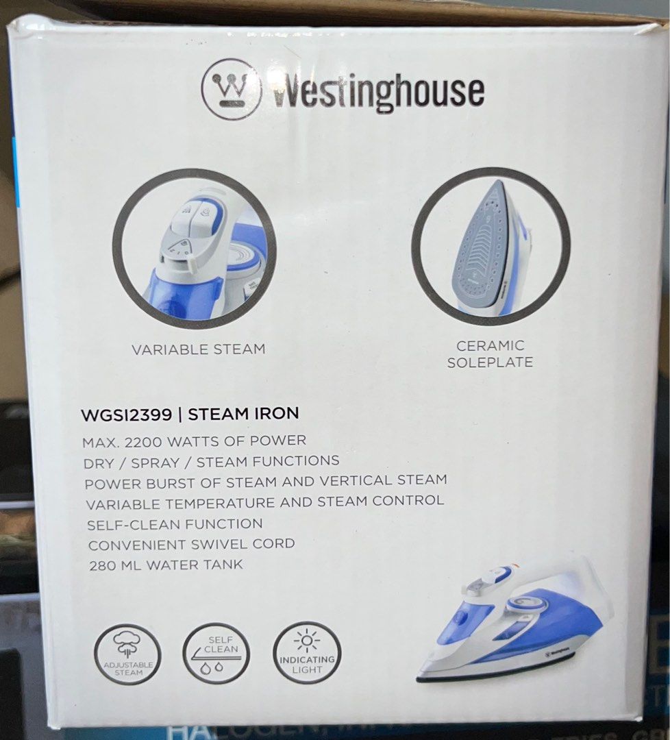Westinghouse self clean Steam Iron, TV & Home Appliances, Irons