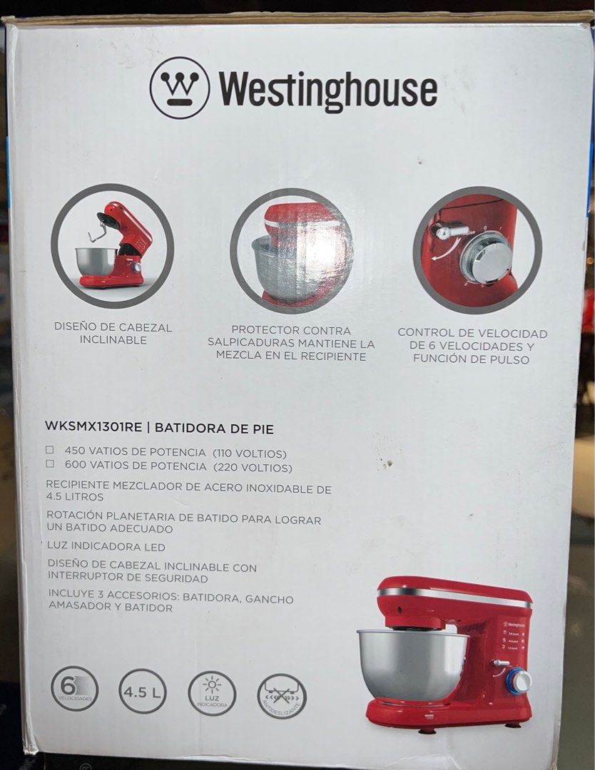 Westinghouse Stand Mixer (Red), TV & Home Appliances, Kitchen