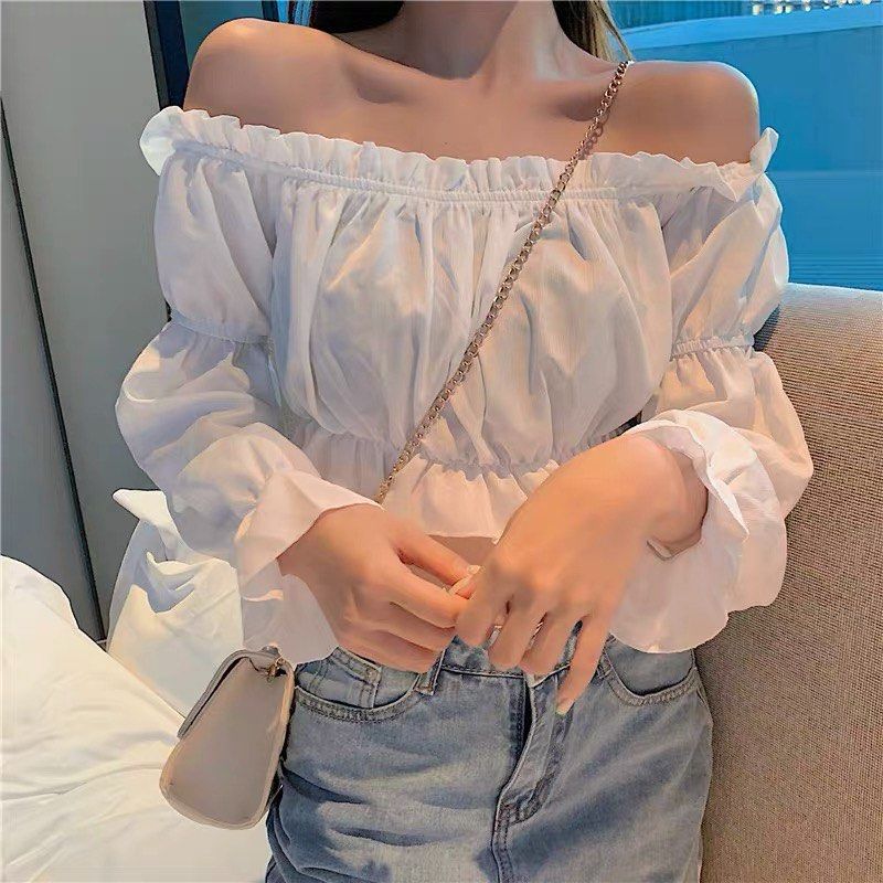 Fluffy off shoulder top