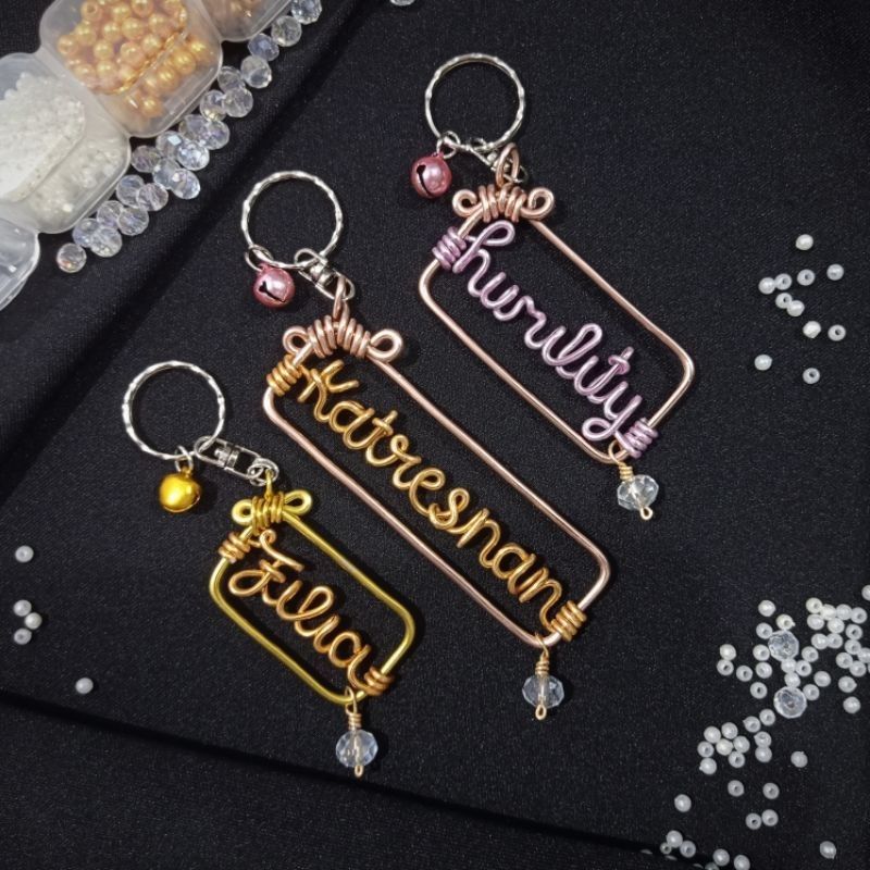 Wire Name Key Chain Custom Gift Bag Charm