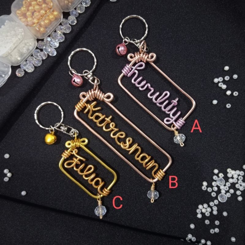 Wire name keychain outlet