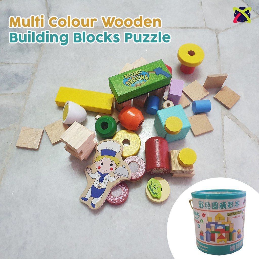 Wooden Building blocks for kids, Hobbies & Toys, Toys & Games ...