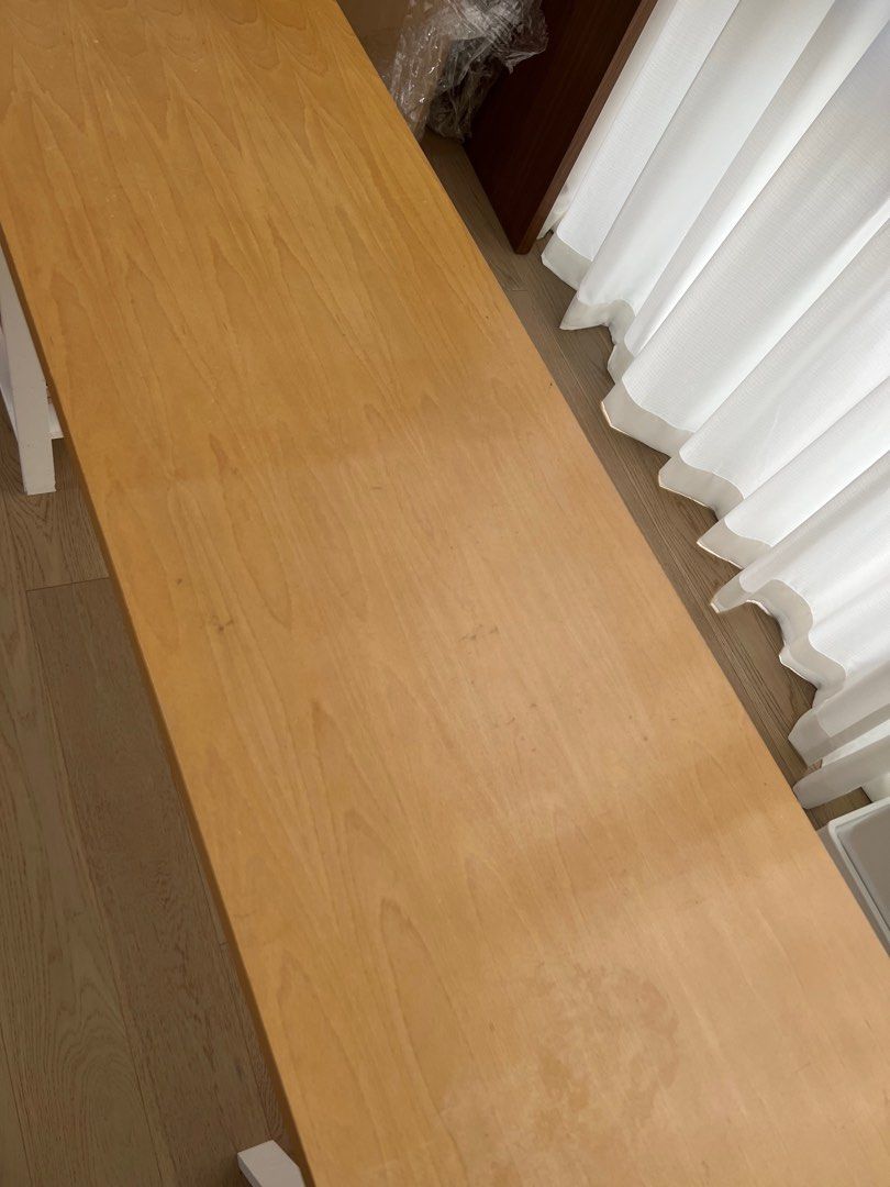 Long wooden desk table top (legs not included), Furniture & Home Living