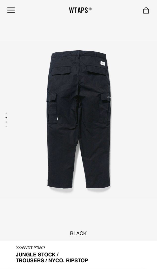 Wtaps 22AW JUNGLE STOCK / TROUSERS / NYCO. RIPSTOP Size XL Black