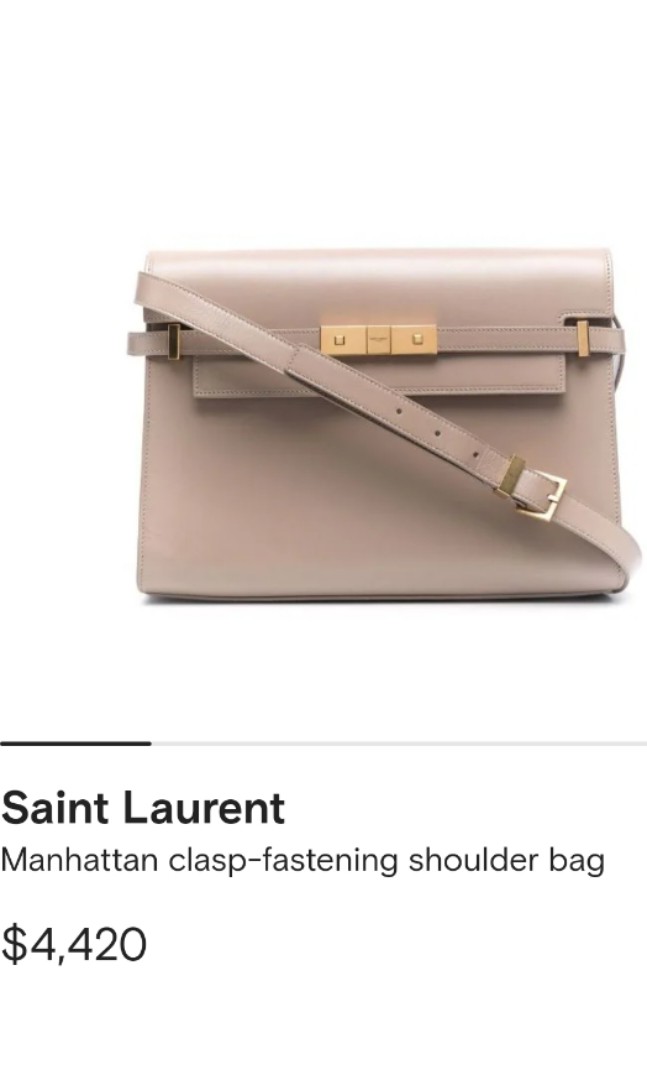 MANHATTAN shoulder bag in BOX SAINT LAURENT leather, Saint Laurent